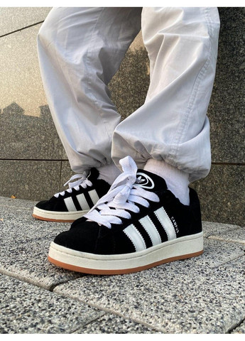 КРОСІВКИ ЖІНОЧІ ADIDAS CAMPUS 00S BLACK WHITE FUR V2 АДІДАС КАМПУС No Brand чорні зими (367115000)