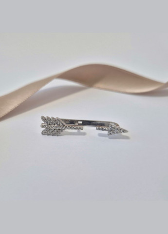 Срібна сережка Стріла в Білих каменях 1 шт срібло 925 проби родоване 2404р 2.50г No Brand (334884435)