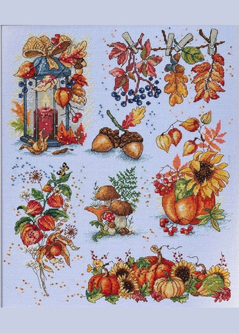Набор для вышивки мулине ДМС и бисером "Осенний вернисаж", 30х37 см No Brand (340484886)