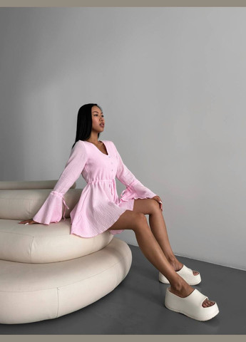 Муслиновый комбинезон Україна комбинезон-шорты розовый повседневный, кэжуал муслин