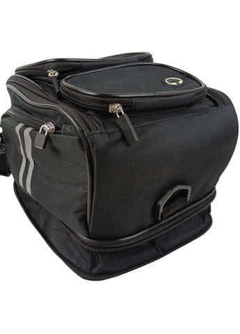Сумка на бак мотоцикла Riciclo на магнітах, з дощовиком та світловідбивачами, чорна Lois (372444971)