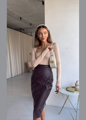 Бордовая кэжуал однотонная юбка N.Family