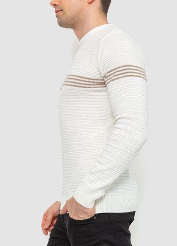 Комбинированный зимний свитер мужской, цвет молочно-бежевый, Ager