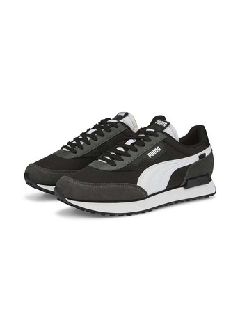 Черные демисезонные мужские кроссовки future rider play on black-dark sha черный Puma