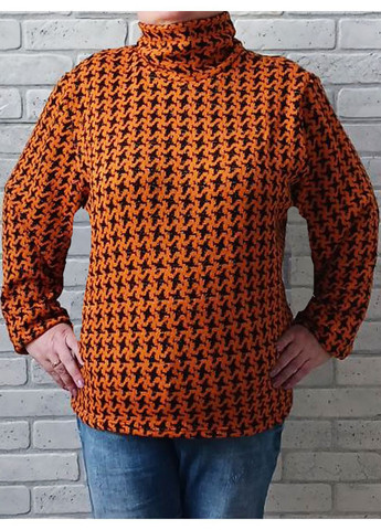 Жіночий в'язаний гольф - водолазка гусяча лапка великого розміру теплий No Brand (364237203)