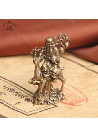 Міні вінтажна мідна статуетка фігурка китайський Бог довголіття мудрості благополуччя прикраса фен-шуй No Brand (292260653)
