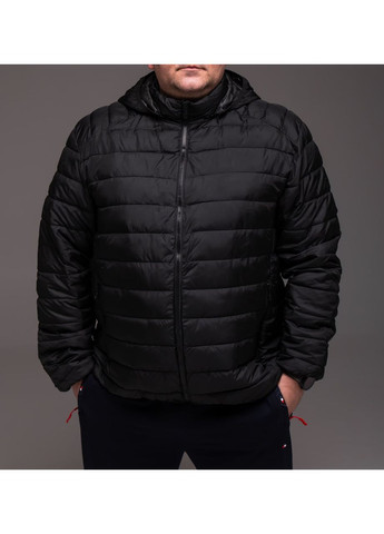 Черная демисезонная теплая и удобная мужская демисезонная куртка батал Vakko