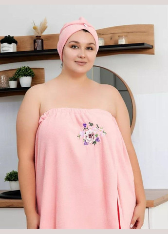 Набор для сауны полотенце-халат из микрофибры 80х140 Розовый (П4К-novo-f-sauna-006) No Brand (323161127)