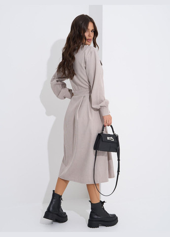 Сіра повсякденний, кежуал стильна сукня-сорочка з вельвету No Brand