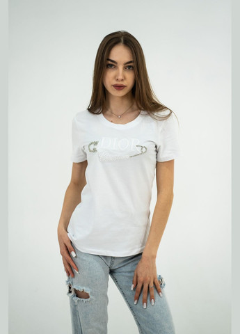 Белая летняя футболка женская Dior