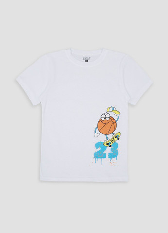 Белая летняя футболка с коротким рукавом для мальчика цвет белый цб-00244055 Essu