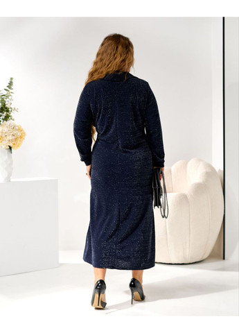 Темно-синее праздничный, вечернее, кэжуал женское платье элегантное Style Point однотонное