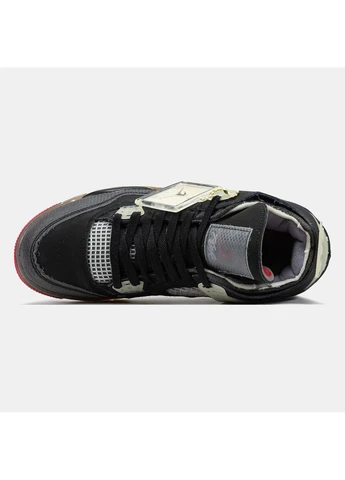 Чорні кросівки retro 4 black red grey No Brand