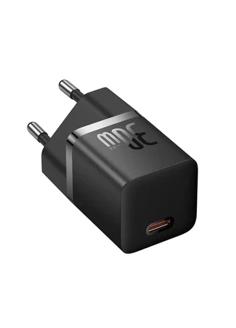 Мережевий зарядний пристрій GaN5S Fast Charger 1C 30 W EU P10162504113-00 Чорний Baseus (338378103)