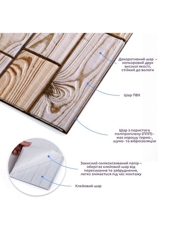 Декоративна ПВХ плитка на самоклейці карамельная 300х300х4мм, ціна за 1 шт. (СПП-606) SW-00001133 Sticker Wall (292564775)