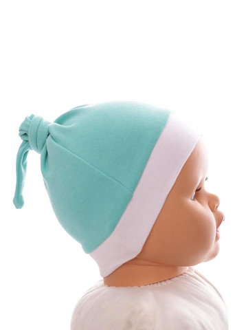 Шапка с узелком интерлок морская волна 0м+ (50143) BABYKROHA (317042796)
