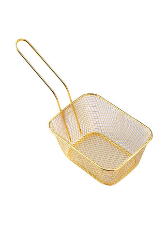 Кошик сервірувальний для фрі та снеків 14*10,5*6,5 см з гальванічним покриттям, золото No Brand (328603521)