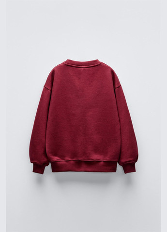 Zara свитшот для девочки бордовый 5350705681 бордовый кэжуал