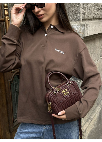 Лонгслів-Поло Cotton Piqué Polo Shirt Brown No Brand - (362044587)