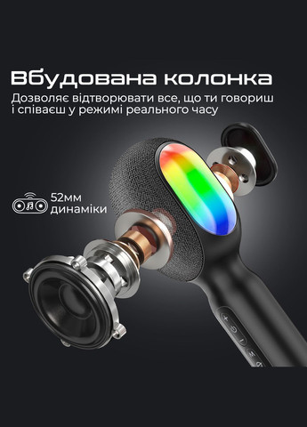 Микрофон для караоке VocalMic Bluetooth LED Black (vocalmic.black) Promate (322131381)