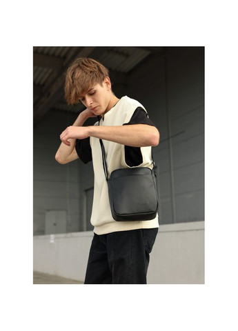 Чоловіча сумка через плече месенджер Makros чорна Sambag (322870428)