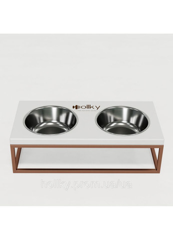 Миски на подставке для средних собак и больших кошек Base M (2×0,95 л) BM-422110-GLWH Hollky (365652706)