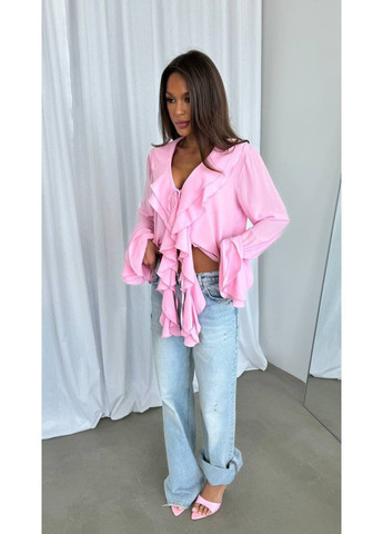 Рожева жіноча блуза з воланами Avanti