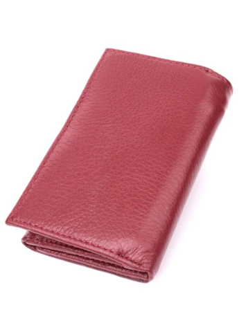 Шкіряний жіночий гаманець у три додавання 22489 Бордовий st leather (329148758)