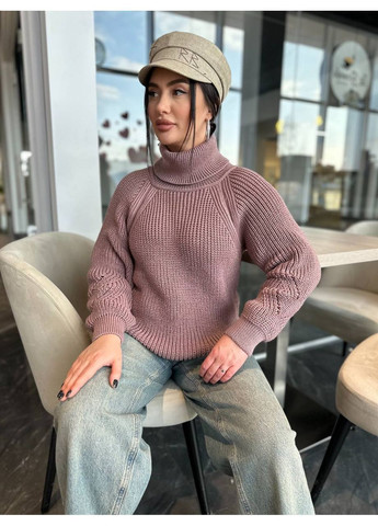 Темно-розовый женский вязаный свитер Osoblyva