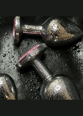 Металлическая анальная пробка с кристаллом цветным розовый для анального секса анала втулка размер M No Brand (341309982)