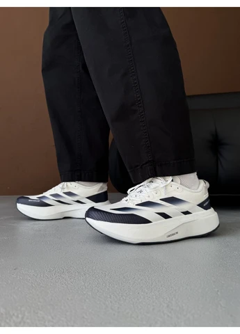Белые летние кроссовки adidas adizero evo sl white/dark blue адидас адизеро No Brand