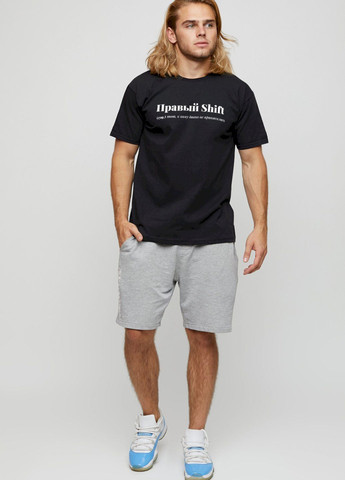 Чорна футболка чоловіча basic /air print/ YAPPI