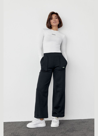 Трикотажні штани на флісі з накладними кишенями 58342 Lurex (280910227)