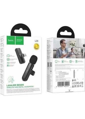Мікрофонна радіосистема L20 USB-C Black (6942007655491) [158602] Hoco (401535603)