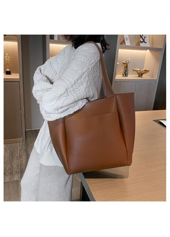 Качественная большая женская сумка, шопер из экокожи черного цвета No Brand (363262644)