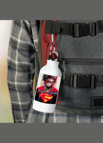 Фляга (пляшка) для води з карабіном 500 мл Металева (Туристична, Для кемпінгу, Для спорту) #75 500 мл Білий No Brand (323639588)