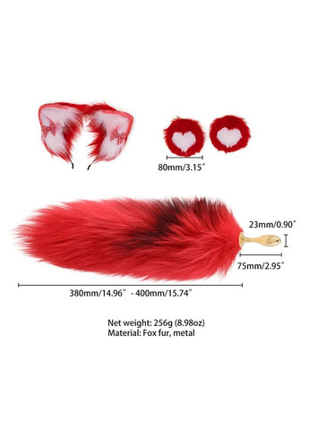 Анальная пробка с хвостом лисицы SEVANDA Red Vixen Set with Pear-shape Plug Lockink (305589924)