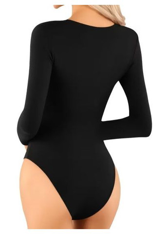 Тепле боді з V-вирізом на флісі, чорне, р. (арт. 363) No Brand (364489336)