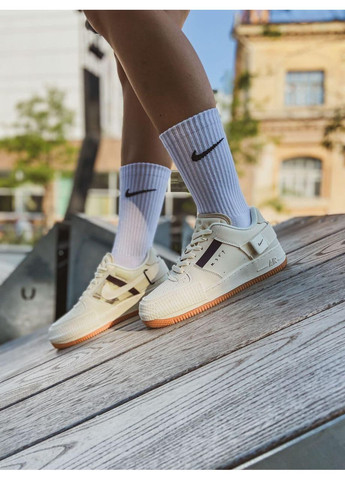 Бежеві Осінні кросівки чоловічі nike air force 1 type 354 ivory brown найк аір форс 1 преміум No Brand