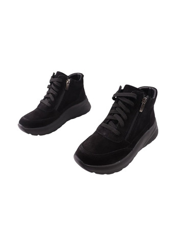 ботинки женские на платформе черные натуральная замша Kento