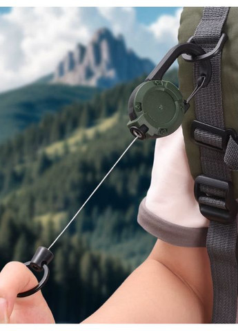Карабін-брелок з висувним тросом 60 см Green No Brand (358205214)