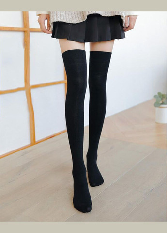 Заколенники высокой плотности хлопковые чулки высокой плотности на каждый день No Brand Заколенівки високі повсякденні чорні (346123682)