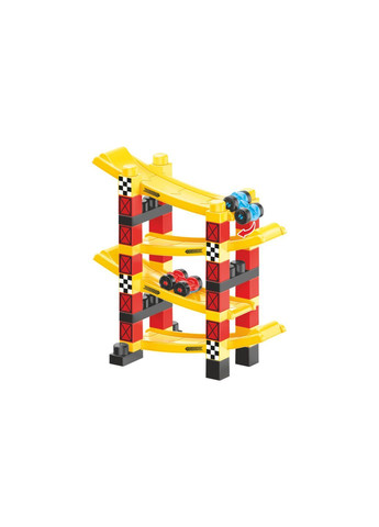 Дитячий конструктор Гоночна гірка з двома машинками на 69 елементів Червоний (46730443110) ТехноК (372444929)