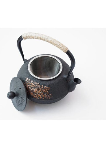 Чайник чавунний тецубін з ситом "Півонії " 1100 мл 1490г 9200293 Tea Star (291882150)