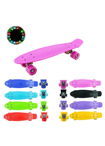 Пенниборд з PU колесами та підсвіткою, розмір 56х15 см, в асортименті - No Brand SC24153 (371926460)