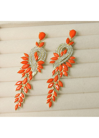 Серьги бижутерия длинные Оранжевые No Brand (361081034)