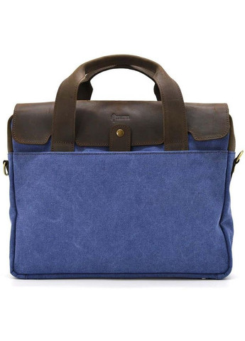 Сумка портфель через плечо для мужчин из текстиля и натуральной кожи для документов А4 для ноутбука Синий 40580 TARWA (361401026)