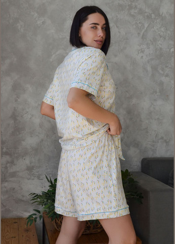 Блакитна всесезон піжама жіноча №1524 Roksana