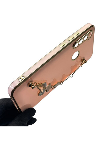 Чохол для телефона Redmi Note 8T жіночій із ремінцем з прикрасами та золотою окантовкою на сяомі редмі нот 8т пудровий gs1 Xiaomi (366236639)