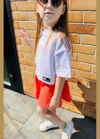 Белоснежная летняя стильная детская оверсайз футболка топ с нашивкой Little Joys